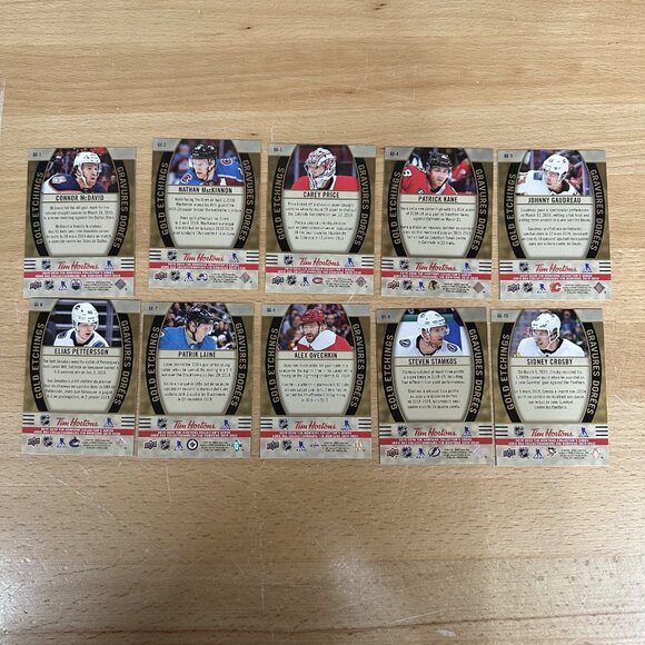 2019-20 UD Tim Hortons Gold Etchings Complete 10 Card Insert Set - Picture 2 of 2
